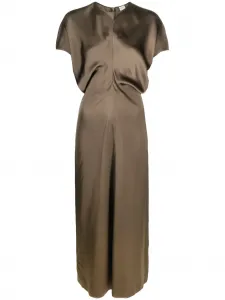 Платье макси с объемной талией TOTEME, зеленый