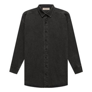 Рубашка ss22 long sleeve denim shirt 'black' Fear Of God Essentials, черный