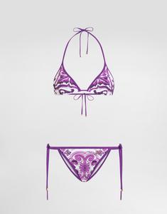 Треугольный бикини с принтом "майолика" DOLCE & GABBANA, мультиколор