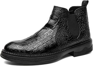Мужские ботинки челси в стиле ретро, деловые, повседневные, формальные, с противоскользящим покрытием, удобные, для работы, офиса, свадьбы, банкета, церкви, униформы, высокие кожаные ботинки, черные, коричневые Generic