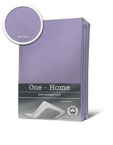 Приталенная простынь сиреневый 140х200 см - трикотаж хлопок 160х200 см One-Home, фиолетовый