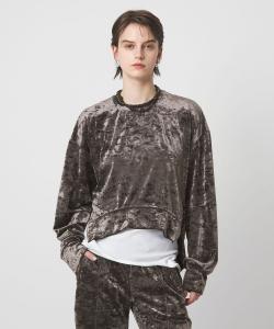 Топ с круглым вырезом и застежкой-молнией на велюровой подоле Astraet, цвет Dk.Gray