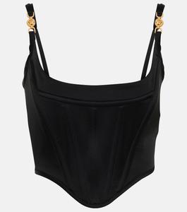 Декорированное атласное бюстье Medusa '95 VERSACE, черный