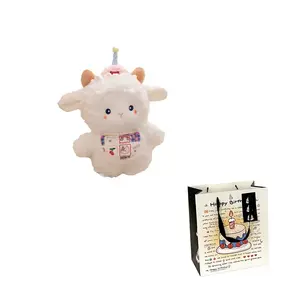 Плюшевая кукла милый ягненок с бантом 30 см высота DUOAI