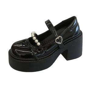 Alxnan Женские туфли Мэри Джейн на платформе черные, цвет Black