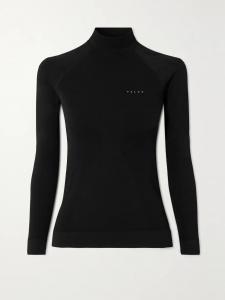Топ с высоким воротником из эластичного джерси Maximum Warm Falke Ergonomic Sport System, черный