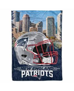 Одеяло с изображением города New England Patriots 66 x 90 дюймов Logo Brands, серый