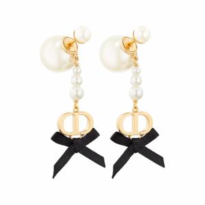 DIOR Золотые металлические серьги для женщин Gold