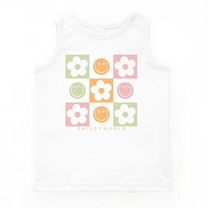 Smileyworld клетчатый цветочный смайл молодежный топ The Juniper Shop, White