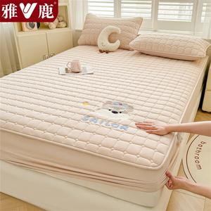 Yalu Простыня на резинке 150х200 см, стеганая, хлопковая, дышащая, цвет Milk Coffee