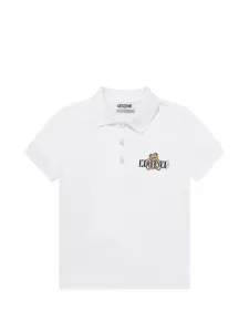 Поло с логотипом Moschino Kids, белый
