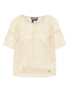 DreiMaster Женская блузка-рубашка кремового и разноцветного цвета