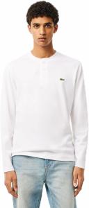 Мужская футболка с длинными рукавами из хлопкового трикотажа Lacoste, White