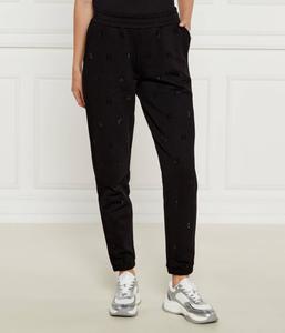 Спортивный костюм с брюками со стразами Regular fit Karl Lagerfeld, черный