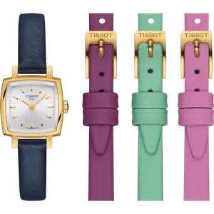 TISSOT Часы Quartz Movement Women's Watch 20mm Silver Dial Stainless Steel PVD Coating Watch Case Leather Strap, Silver Dial