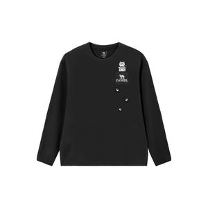 CAMEL Свитшот Capsule мужской черный с круглым вырезом Moderate Regular