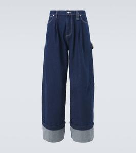 Украшенные джинсы с широкими штанинами Simone Rocha, Indigo/Clear