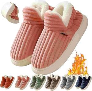 Пушистые тапочки-сапожки для женщин и мужчин, уютные стильные зимние тапочки с мягким теплым мехом, толстой подошвой, домашние тапочки-облака с противоскользящей подошвой Generic, Watermelon Red