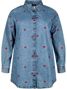 Блуза Zizzi FLOWER, светло-синий