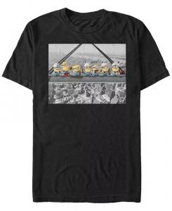 Футболка с коротким рукавом «But First Lunch» для мужчин с героями мультфильмов «Миньоны» Fifth Sun, черный