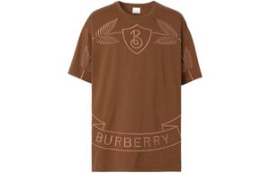 Футболка из хлопка с изображением дубового листа Burberry, коричневый