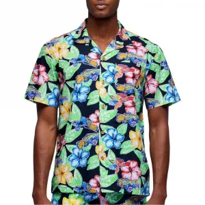 Рубашка с коротким рукавом Sundek Floreale all over, черный