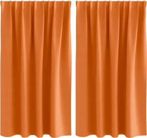Плотные шторы с кольцами, 2 шт., светло-оранжевые vidaXL