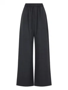 Шерстяные брюки на эластичном поясе The Frankie Shop, серый