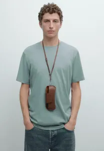 Базовая футболка с коротким рукавом и круглым вырезом Massimo Dutti, Blue-Grey