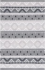 Ковер SAFAVIEH, 122 x 183 см, Marbella Collection, Black, ручной работы из хлопка, идеален для помещений с высокой проходимостью: прихожая, гостиная, спальня (MRB625Z)