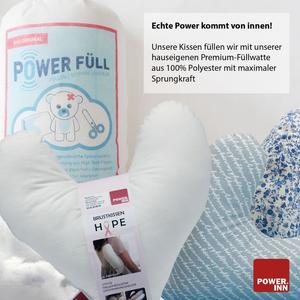 POWER INN Подушка для груди Hope ок. 32x34см | Сердечная подушка для облегчения боли после мастэктомии | мягкая подушка для предплечья или подмышки | 100% хлопок (голубой)