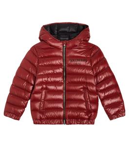 Пуховик с логотипом Balmain, красный