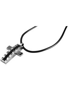 Adeliás Женское резиновое колье с кубическим цирконием, 50 см, черного цвета