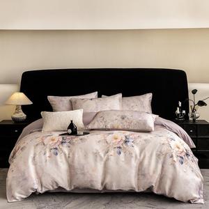 UJNHGQ Комплект постельного белья 600TC супермягкий шелковистый прохладный принт Color 9