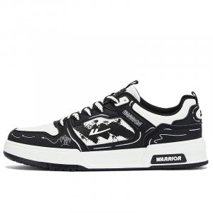Противоскользящие устойчивые к истиранию скейтерские туфли Warrior с низким верхом для мужчин черно-белые