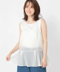 Прозрачная многослойная майка Studio Clip, цвет Off-White Sheer 11