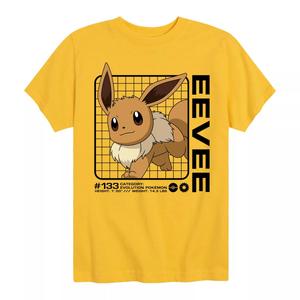 Футболка с графикой Pokemon Eevee Stats для мальчиков 8–20 лет Licensed Character, желтый