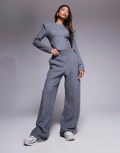 Корсетный топ с длинными рукавами и подкладкой Constance Wanderdoll, темно-серый