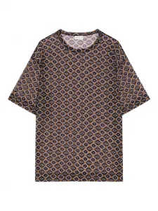 Полупрозрачный топ с графичным принтом DRIES VAN NOTEN, коричневый