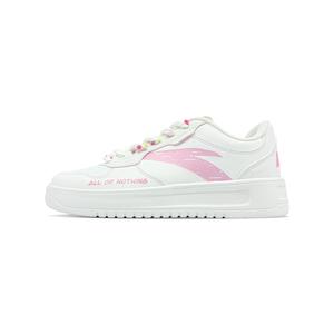 ANTA женские скейтерские кеды low top с мягкой амортизацией, износостойкие, бело-розовые