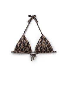CALZEDONIA Топ бикини Triangle 'Golden Ethnic' в черном цвете