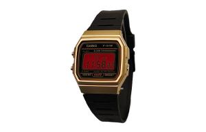 CASIO Часы Retrofit Series Quartz Movement Resin Strap Watch Men's Watch Black Dial, Black Dial with Red Watch Glass