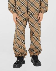Мужские брюки в клетку без застежек Burberry, цвет Sand Ip Check