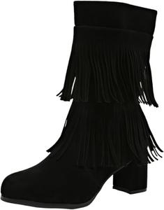 Модные высокие ботинки из замши большого размера однотонного цвета с боковой молнией. Легко надевать и снимать. Подходят для любых случаев. FmShi, Black