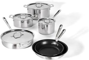 All-Clad D3 3 Ply набор посуды из нержавеющей стали с антипригарным покрытием 10 предметов