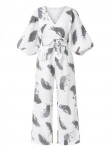 WENOR Домашняя одежда 'FLOWSET' в сером цвете