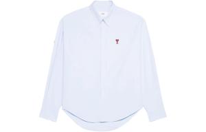 Рубашка Ami Paris с вышитым логотипом и пуговицами AMIPARIS, синий