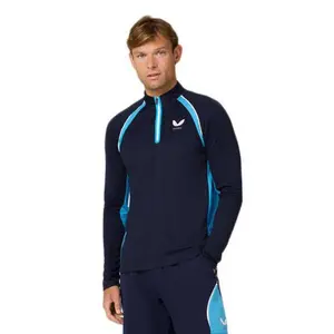 Лонгслив Castore AMC Aeromesh half zip, синий