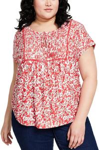 Женская блузка в крестьянском стиле Tommy Hilfiger с защипами, Coralie Multi