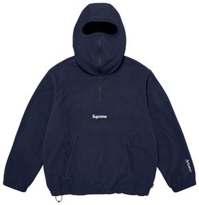 Толстовка Supreme Polartec с капюшоном и половинной молнией, синий